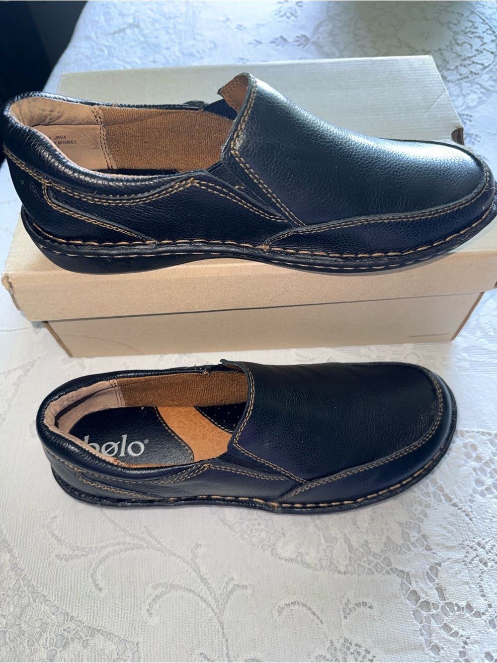 Bølo Bolo Nora Black Leather Slip On Clogs Loafers Comfort Shoes Womens Size 9 M